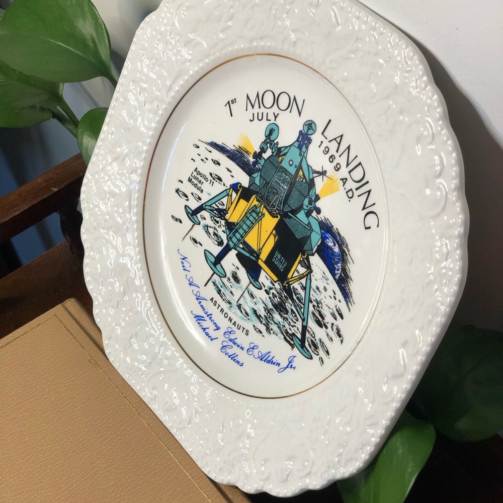 Vintage 1969 Apollo 11 Moon Landing Commemorative Plate - Lord Nelson Pottery